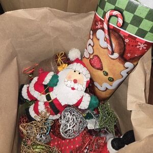 Festive Santa and Gingerbread Decor Set